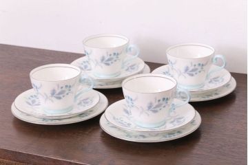 イギリスビンテージ　AYNSLEY(エインズレイ)　Las Palmas(ラス・パルマス)　トリオ4客セット(洋食器)(2)