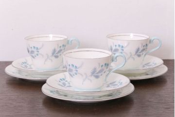 イギリスビンテージ　AYNSLEY(エインズレイ)　Las Palmas(ラス・パルマス)　トリオ3客セット(洋食器)