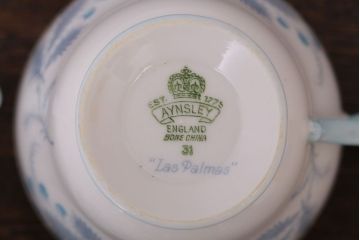 イギリスビンテージ　AYNSLEY(エインズレイ)　Las Palmas(ラス・パルマス)　トリオ3客セット(洋食器)