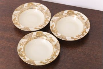 オールドノリタケ 英国輸出 マルキ アンティーク金彩プレート3枚セット(洋食器)(1)