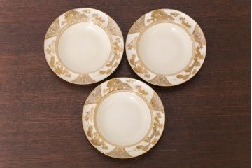 オールドノリタケ 英国輸出 マルキ アンティーク金彩プレート3枚セット(洋食器)(1)