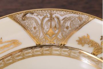 オールドノリタケ 英国輸出 マルキ アンティーク金彩プレート3枚セット(洋食器)(1)