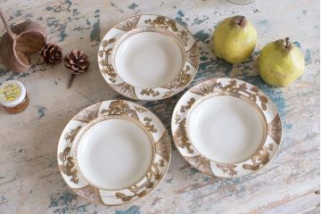 オールドノリタケ 英国輸出 マルキ アンティーク金彩プレート3枚セット(洋食器)(2)