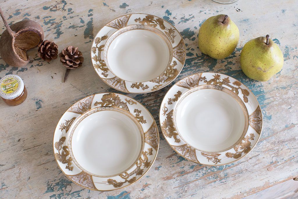 アンティーク金彩プレート 3枚セット