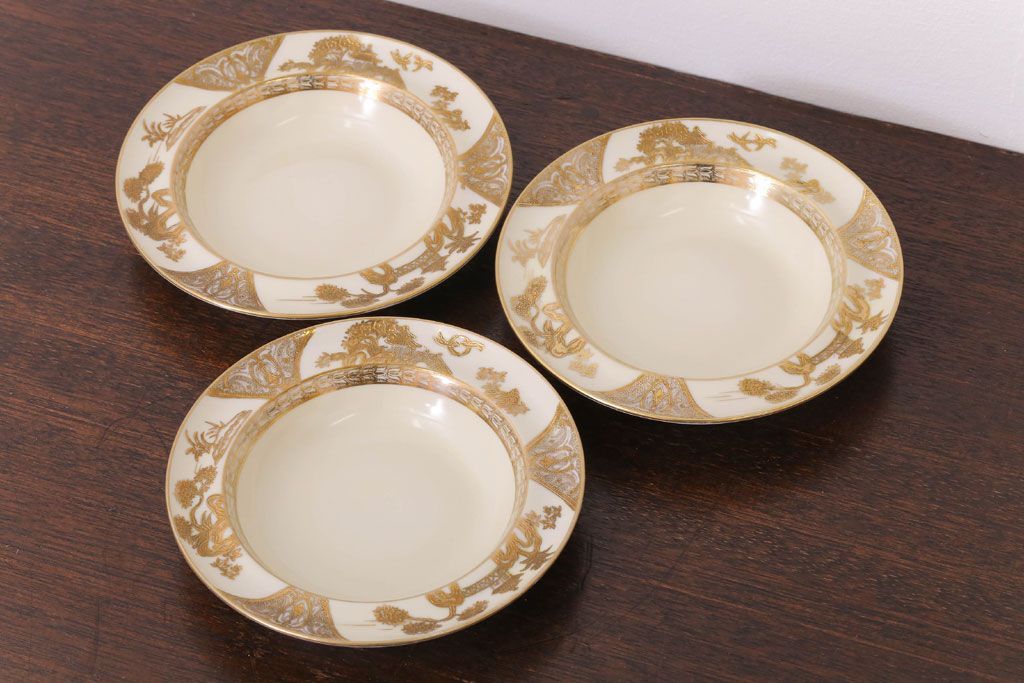 アンティーク金彩プレート 3枚セット アンティーク金彩プレート 3枚セット