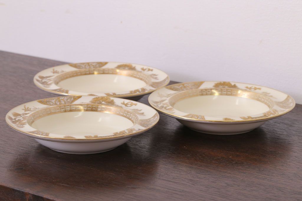 アンティーク金彩プレート 3枚セット