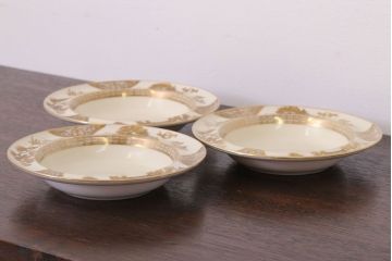 オールドノリタケ 英国輸出 マルキ アンティーク金彩プレート3枚セット(洋食器)(2)