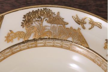 オールドノリタケ 英国輸出 マルキ アンティーク金彩プレート3枚セット(洋食器)(2)