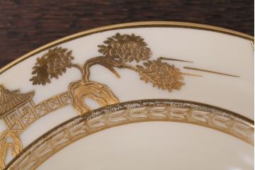 オールドノリタケ 英国輸出 マルキ アンティーク金彩プレート3枚セット(洋食器)(2)