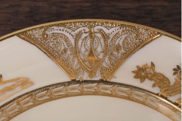 オールドノリタケ 英国輸出 マルキ アンティーク金彩プレート3枚セット(洋食器)(2)