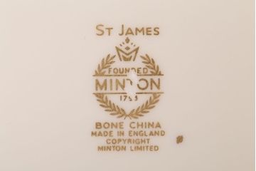イギリスビンテージ　minton(ミントン) ST James(セントジェームズ)　トリオ3客セット(洋食器)(2)