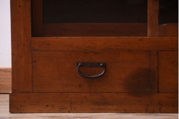 レトロ家具　和製アンティーク　古い木のレトロな重ね戸棚(収納棚)
