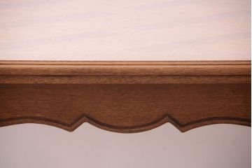 ヴィンテージ家具　フランスビンテージ　パーケット天板　オーク材　猫脚のダイニングテーブル(エクステンションテーブル)