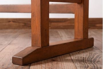 レトロ家具　昭和レトロ　天板栗材!古い木のシンプルな平机(デスク・作業台)