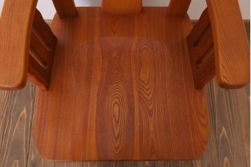 中古　欅材の回転椅子(回転イス)(2)