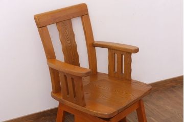 中古　欅の回転椅子(回転イス)(2)