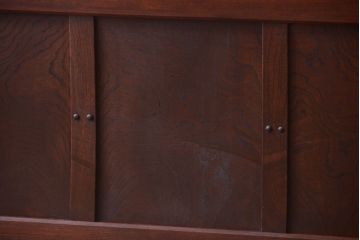 古民具・骨董　総欅　裏ガラス入りのアンティーク格子蔵戸(玄関戸)