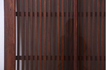 古民具・骨董　総欅　裏ガラス入りのアンティーク格子蔵戸(玄関戸)