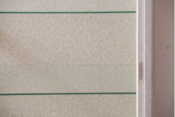 アンティーク家具　ペイント　脚付きのアンティークガラスケース(ショーケース)