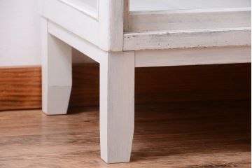 アンティーク家具　ペイント　脚付きのアンティークガラスケース(ショーケース)