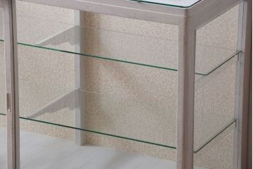 アンティーク家具　ペイント　脚付きのアンティークガラスケース(ショーケース)