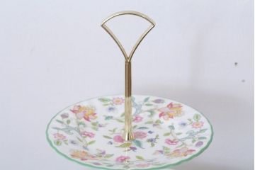 アンティーク雑貨　イギリスMINTON(ミントン)　Haddon Hall(ハドンホール)　3段ケーキスタンド