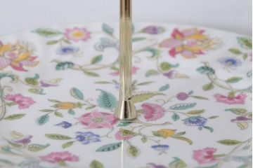 アンティーク雑貨　イギリスMINTON(ミントン)　Haddon Hall(ハドンホール)　3段ケーキスタンド
