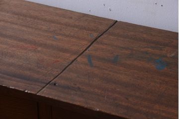 昭和レトロ　引き出しリメイク　小学校の古い平机(デスク・作業台)
