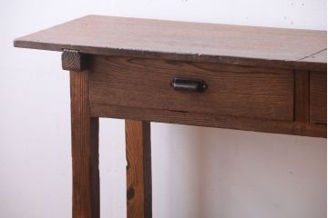 昭和レトロ　引き出しリメイク　小学校の古い平机(デスク・作業台)