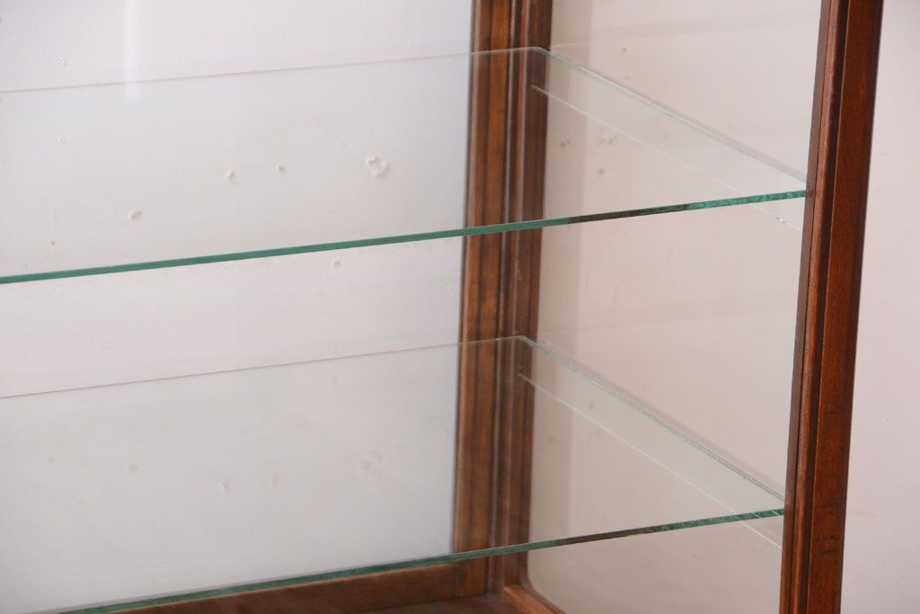 アンティーク家具　和製アンティーク　上品な古い木のガラスケース(ショーケース)