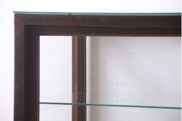 アンティーク家具　和製アンティーク　上品な古い木のガラスケース(ショーケース)
