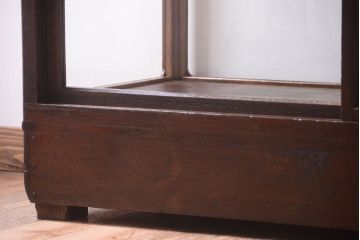 アンティーク家具　和製アンティーク　上品な古い木のガラスケース(ショーケース)