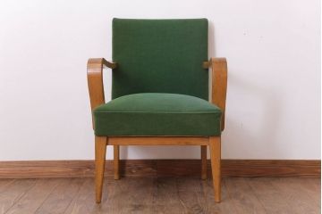 アンティーク家具 和製アンティーク オリジナル座面のナラ材アームチェア(1)