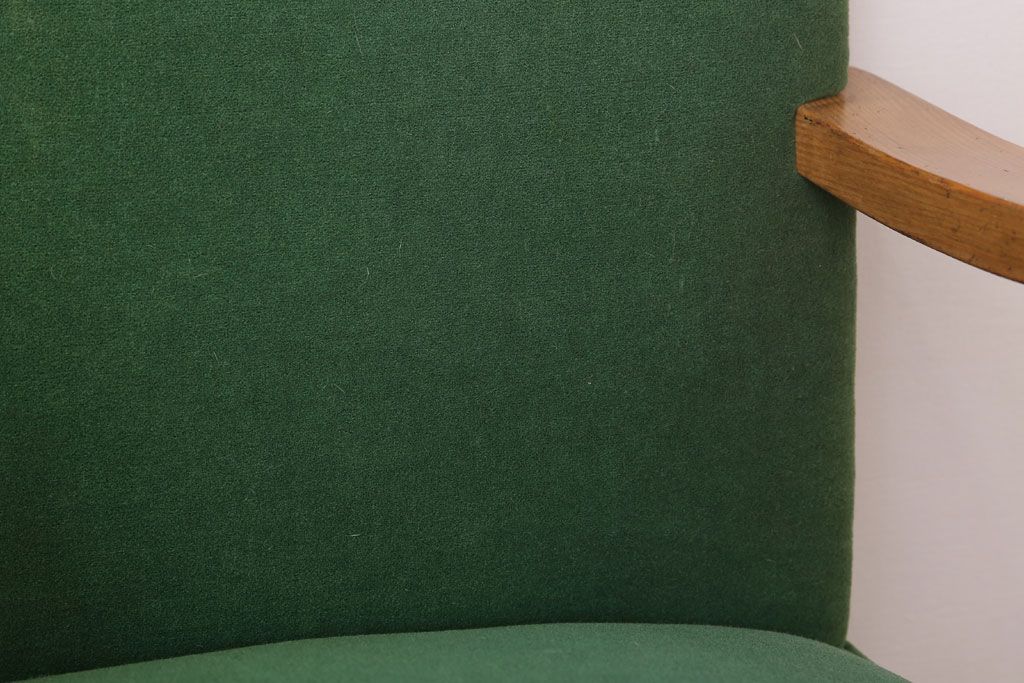 アンティーク家具 和製アンティーク オリジナル座面のナラ材アームチェア(1)