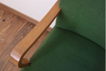 アンティーク家具 和製アンティーク オリジナル座面のナラ材アームチェア(1)