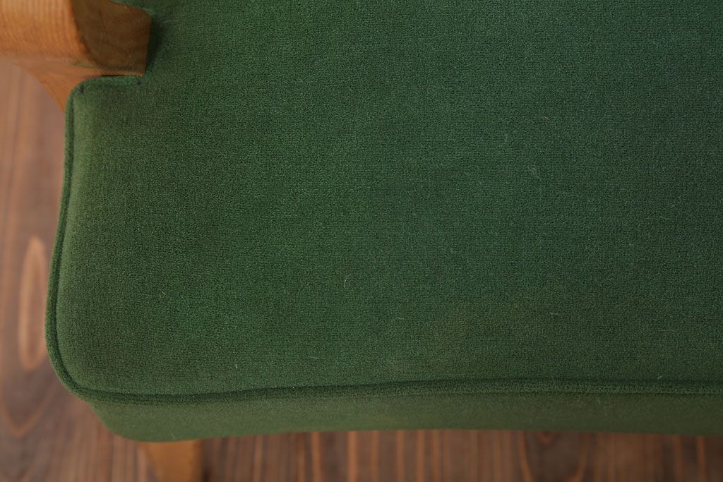 アンティーク家具 和製アンティーク オリジナル座面のナラ材アームチェア(1)