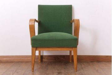 アンティーク家具　和製アンティーク　オリジナル座面のナラ材アームチェア(2)
