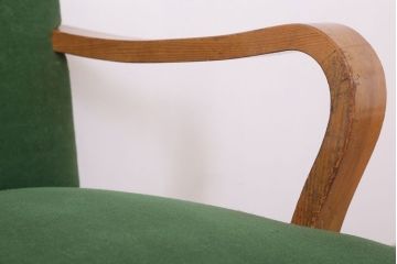 アンティーク家具　和製アンティーク　オリジナル座面のナラ材アームチェア(2)