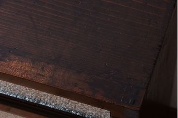 アンティーク家具　大正　和製アンティーク　引き出し付きのダイヤガラス戸棚(収納棚)