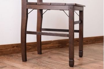 アンティーク家具　古い木のシンプルなアンティークチェア(椅子)