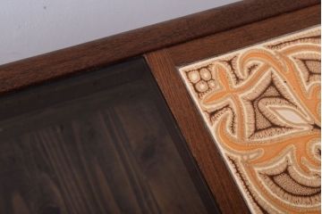 ヴィンテージ家具　G-PLAN　北欧ビンテージ　タイル&ガラストップ　チーク材のコーヒーテーブル