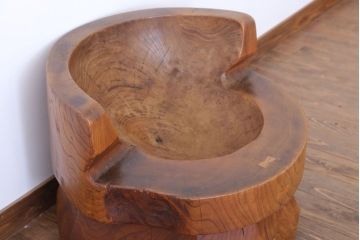 リメイク品　古い臼(うす)のアンティークチェア(椅子)(1)