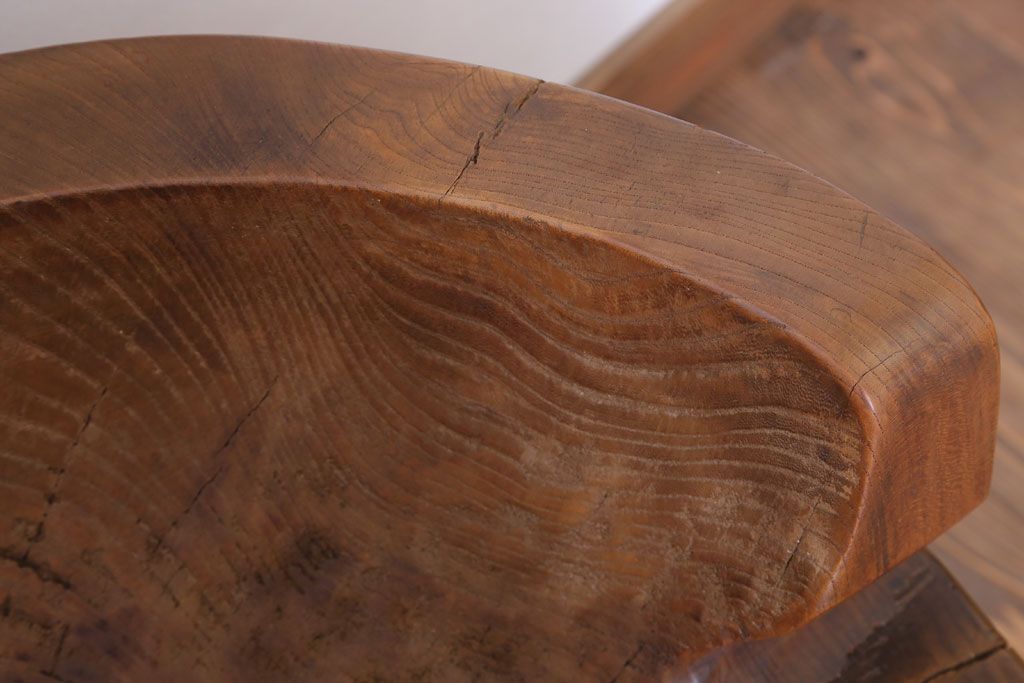 リメイク品　古い臼(うす)のアンティークチェア(椅子)(1)