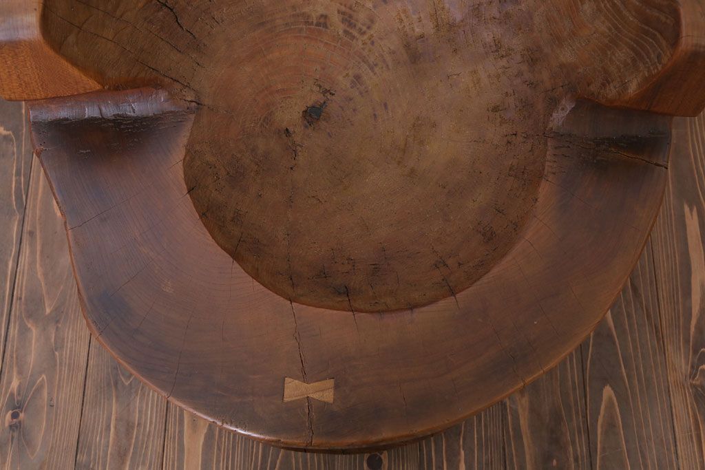 リメイク品　古い臼(うす)のアンティークチェア(椅子)(1)