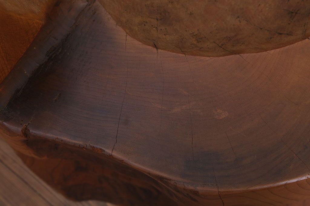 リメイク品　古い臼(うす)のアンティークチェア(椅子)(1)