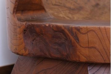 リメイク品　古い臼(うす)のアンティークチェア(椅子)(1)