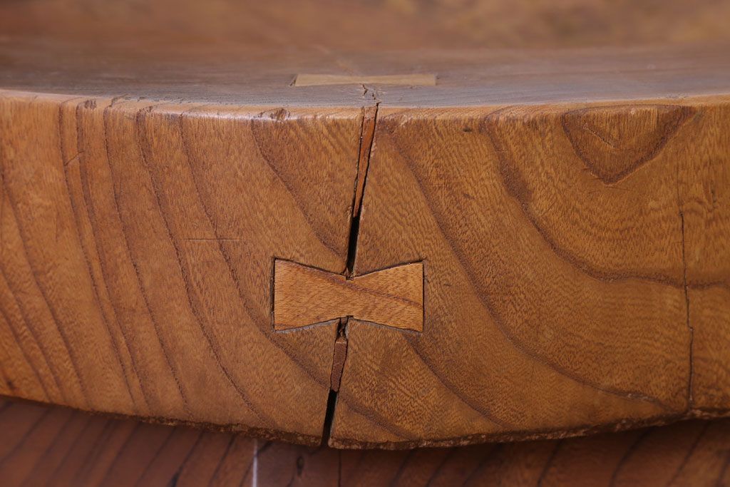 リメイク品　古い臼(うす)のアンティークチェア(椅子)(1)