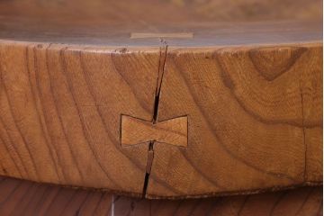 リメイク品　古い臼(うす)のアンティークチェア(椅子)(1)