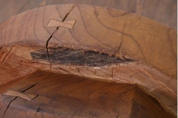 リメイク品　古い臼(うす)のアンティークチェア(椅子)(1)