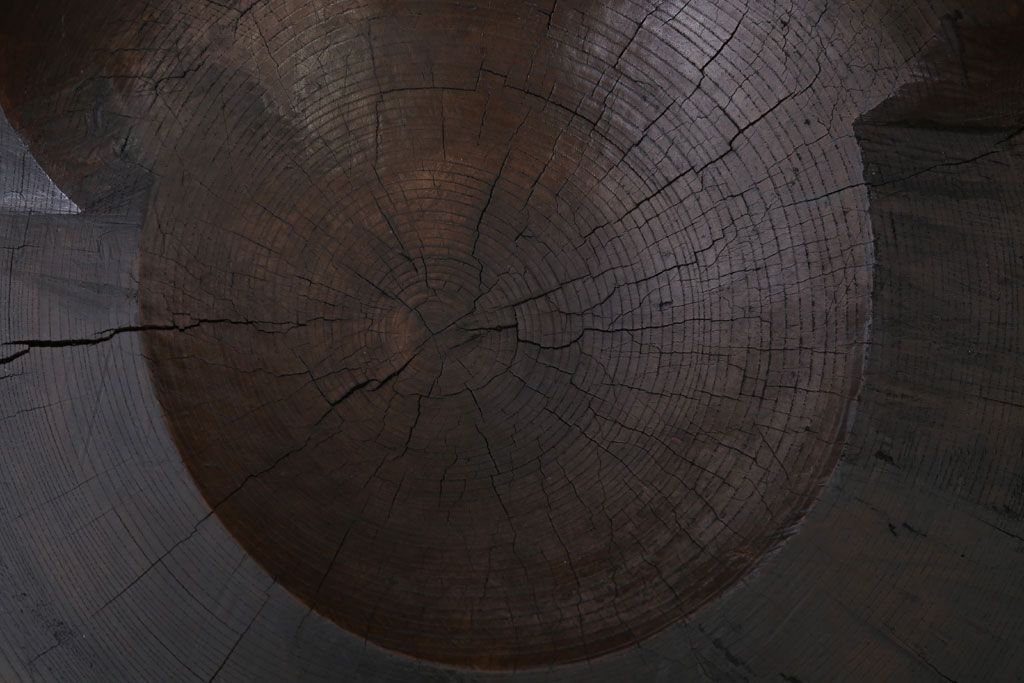 和製アンティーク 古い臼(うす)のリメイクチェア(椅子)(1)